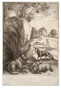 El lobo y el zorro de Wenceslaus Hollar